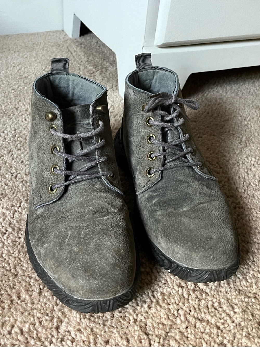 Steel-Toed Safety Lace-Up Suede Ankle Boots